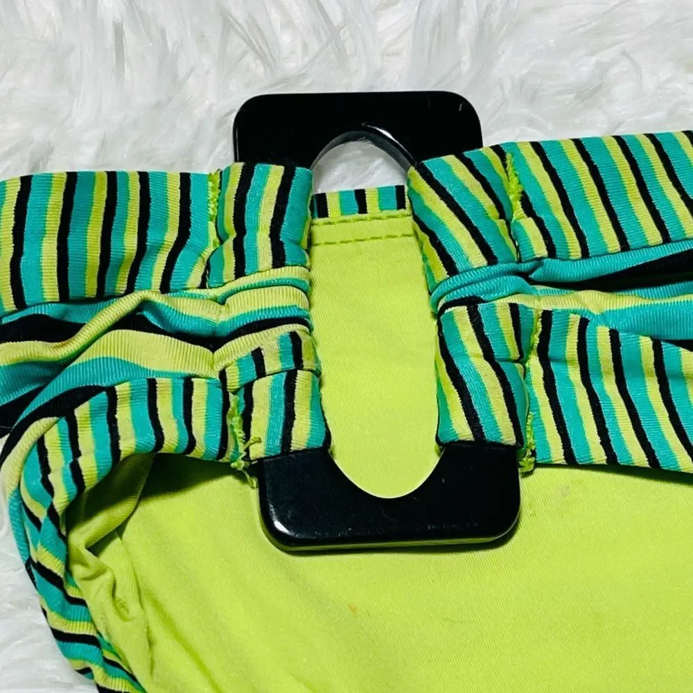 Nanette Lepore‎ Striped Green Hipster Bikini Bottom XS